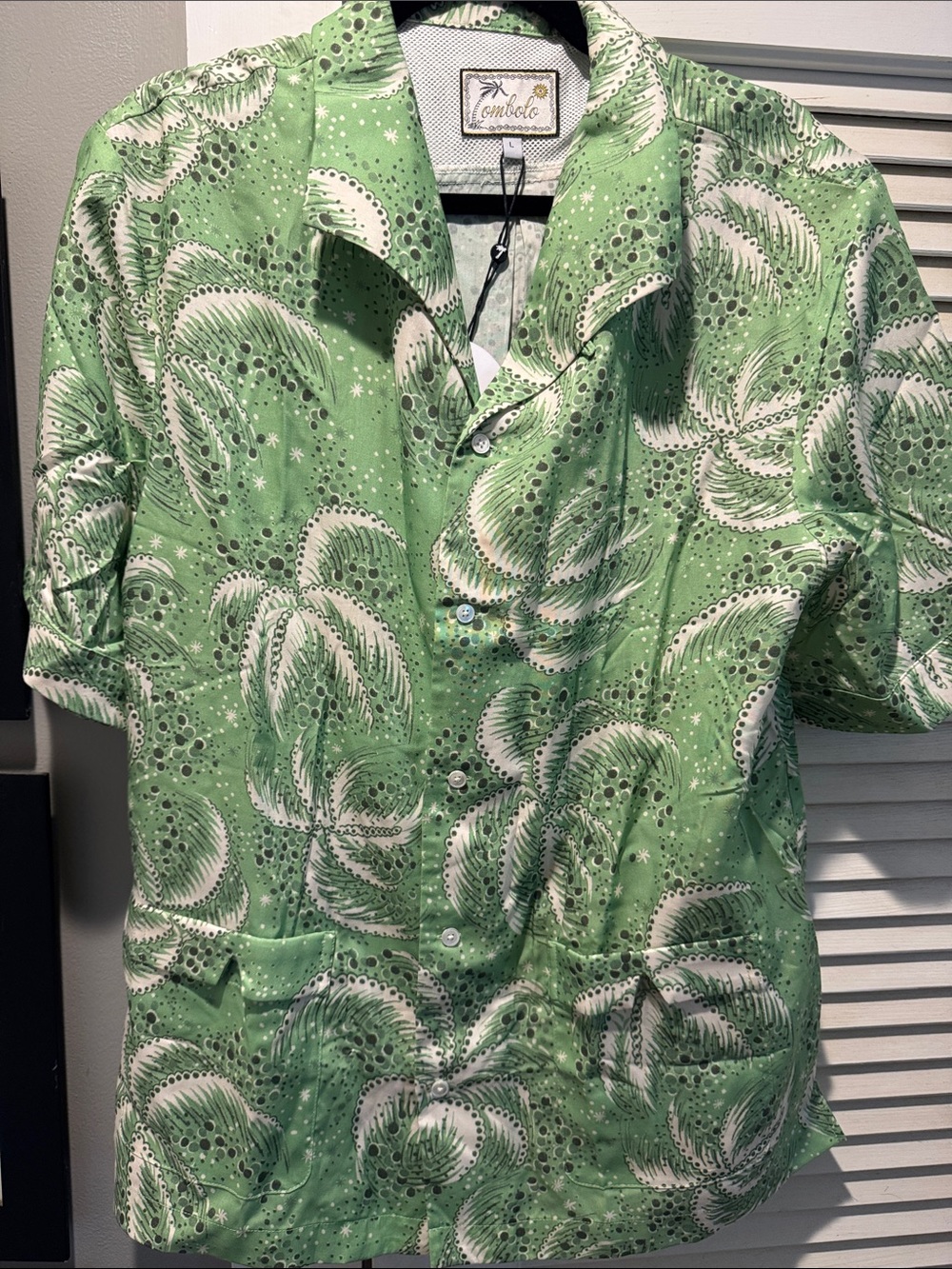 Tombolo Palm Fronds Green Cabana Shirt NWT Men’s L